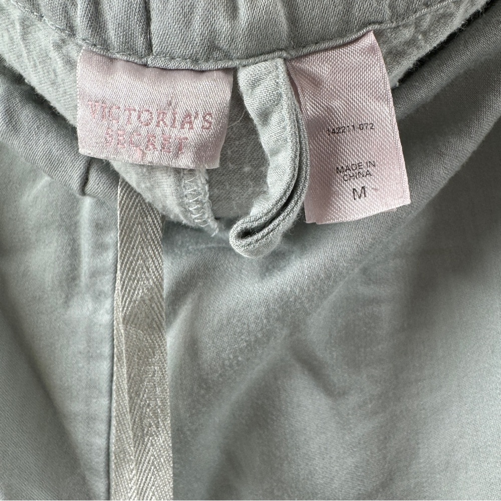 Victoria’s Secret Light Grey Pajama Pants | Embroidered Hem | Size Medium - Picture 5 of 6
